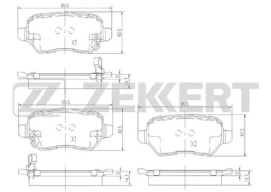 Комплект тормозных колодок (ZEKKERT: BS-1761)