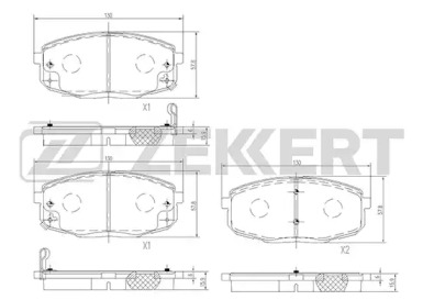 Комплект тормозных колодок (ZEKKERT: BS-1762)