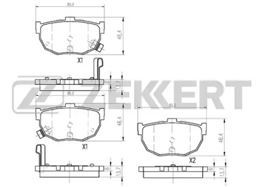 Комплект тормозных колодок (ZEKKERT: BS-1766)