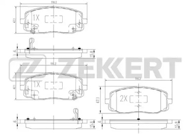 Комплект тормозных колодок (ZEKKERT: BS-1790)