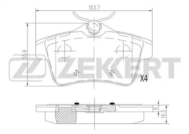 Комплект тормозных колодок (ZEKKERT: BS-1944)