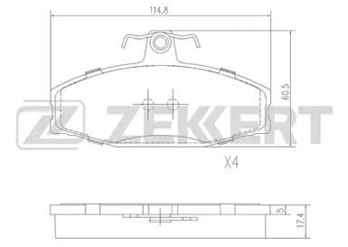 Комплект тормозных колодок (ZEKKERT: BS-2072)