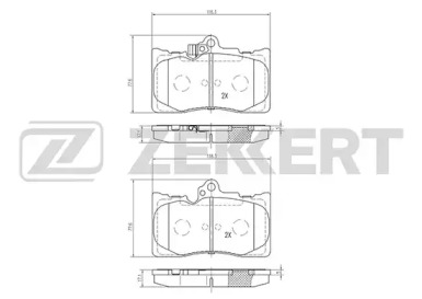 Комплект тормозных колодок (ZEKKERT: BS-2082)