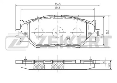 Комплект тормозных колодок (ZEKKERT: BS-2092)