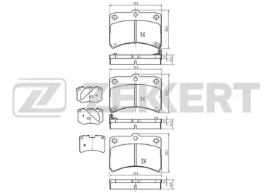 Комплект тормозных колодок (ZEKKERT: BS-2102)