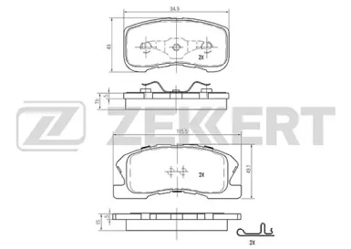 Комплект тормозных колодок (ZEKKERT: BS-2103)