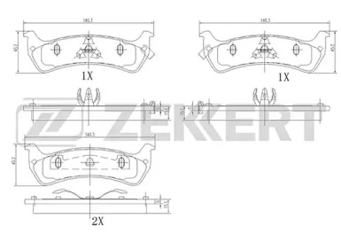 Комплект тормозных колодок (ZEKKERT: BS-2105)