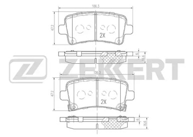 Комплект тормозных колодок (ZEKKERT: BS-2112)