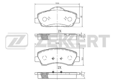 Комплект тормозных колодок (ZEKKERT: BS-2125)