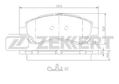 Комплект тормозных колодок (ZEKKERT: BS-2134)