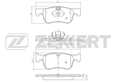 Комплект тормозных колодок (ZEKKERT: BS-2146)