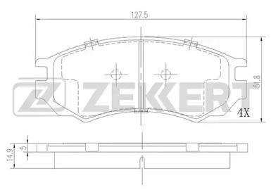 Комплект тормозных колодок (ZEKKERT: BS-2153)