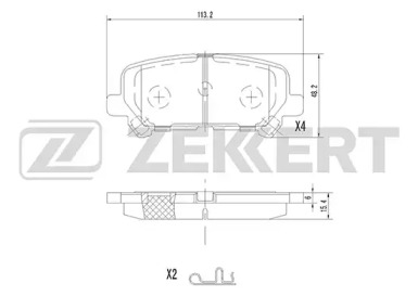 Комплект тормозных колодок (ZEKKERT: BS-2160)