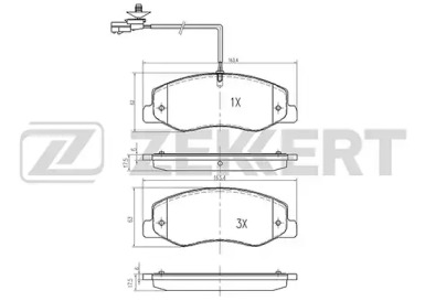 Комплект тормозных колодок (ZEKKERT: BS-2165)