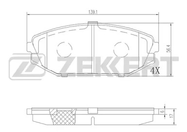 Комплект тормозных колодок (ZEKKERT: BS-2167)