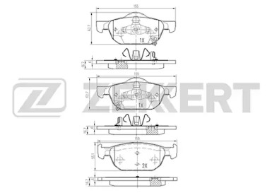 Комплект тормозных колодок (ZEKKERT: BS-2172)