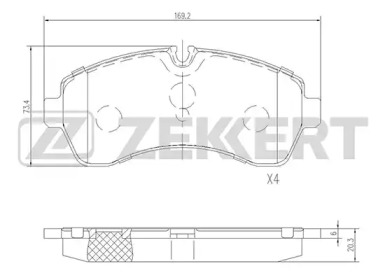 Комплект тормозных колодок (ZEKKERT: BS-2184)