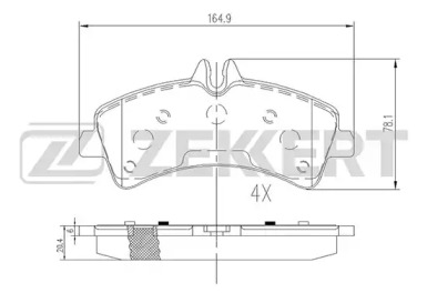 Комплект тормозных колодок (ZEKKERT: BS-2185)