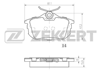 Комплект тормозных колодок (ZEKKERT: BS-2226)