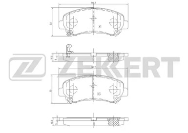 Комплект тормозных колодок (ZEKKERT: BS-2296)