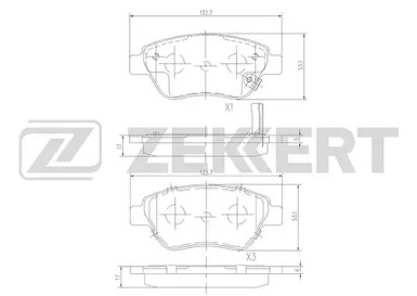 Комплект тормозных колодок (ZEKKERT: BS-2343)