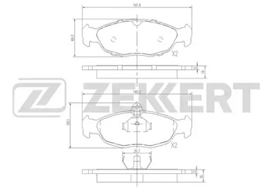 Комплект тормозных колодок (ZEKKERT: BS-2346)