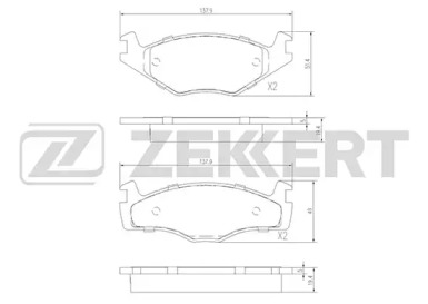 Комплект тормозных колодок (ZEKKERT: BS-2418)