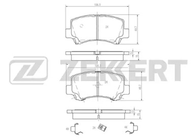 Комплект тормозных колодок (ZEKKERT: BS-2436)