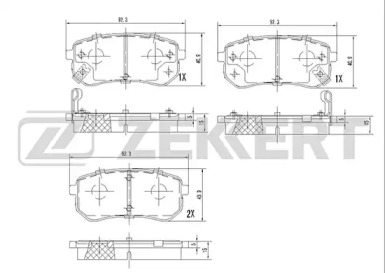 Комплект тормозных колодок (ZEKKERT: BS-2442)