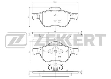 Комплект тормозных колодок (ZEKKERT: BS-2514)