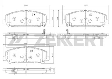 Комплект тормозных колодок (ZEKKERT: BS-2520)