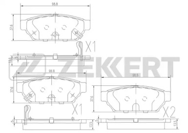 Комплект тормозных колодок (ZEKKERT: BS-2535)