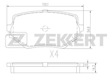 Комплект тормозных колодок (ZEKKERT: BS-2612)