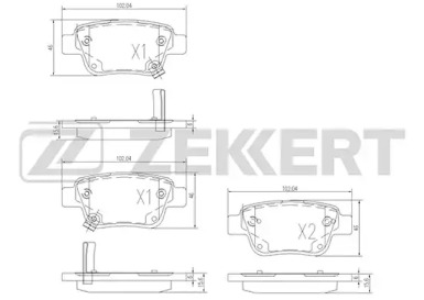 Комплект тормозных колодок (ZEKKERT: BS-2712)