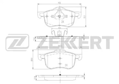 Комплект тормозных колодок (ZEKKERT: BS-2760)