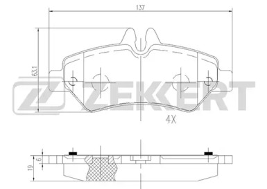 Комплект тормозных колодок (ZEKKERT: BS-2791)