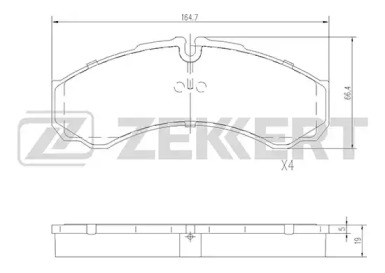 Комплект тормозных колодок (ZEKKERT: BS-2801)