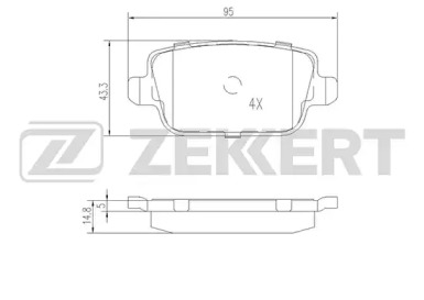 Комплект тормозных колодок (ZEKKERT: BS-2821)