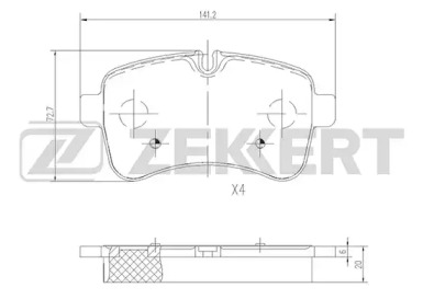 Комплект тормозных колодок (ZEKKERT: BS-2822)