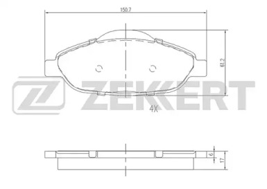 Комплект тормозных колодок (ZEKKERT: BS-2825)