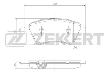 Комплект тормозных колодок (ZEKKERT: BS-2826)