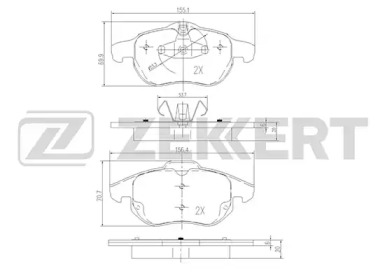 Комплект тормозных колодок (ZEKKERT: BS-2829)