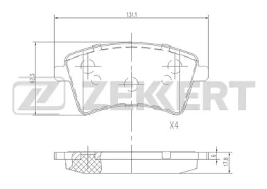 Комплект тормозных колодок (ZEKKERT: BS-2830)