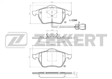 Комплект тормозных колодок (ZEKKERT: BS-2831)