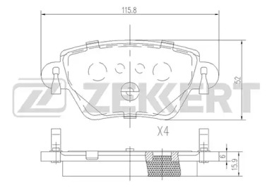 Комплект тормозных колодок (ZEKKERT: BS-2838)