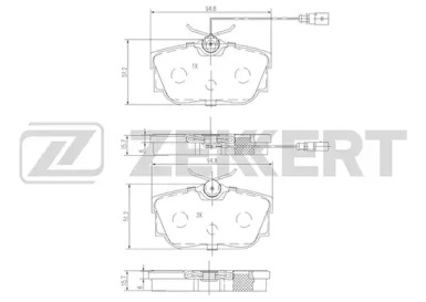 Комплект тормозных колодок (ZEKKERT: BS-2845)