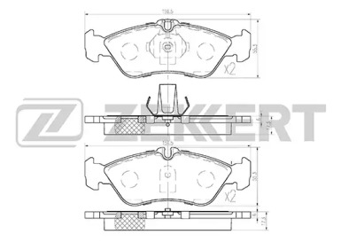 Комплект тормозных колодок (ZEKKERT: BS-2846)