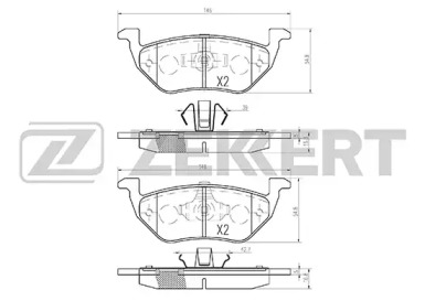 Комплект тормозных колодок (ZEKKERT: BS-2848)