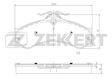 Комплект тормозных колодок (ZEKKERT: BS-2851)