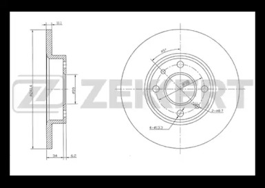 Тормозной диск (ZEKKERT: BS-5007)